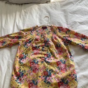J. Crew Liberty of London Yellow Popover Blouse - Size 2